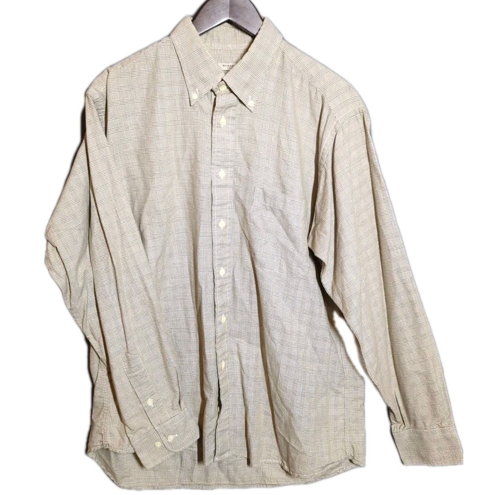 Burberry London Shirt Mens L Brown Plaid‎ USA Made Preppy Heritage Cotton